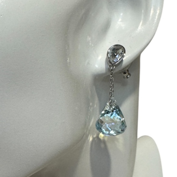 Swarovski Lunar Light Azure Moonlight Earrings - Picture 1 of 6